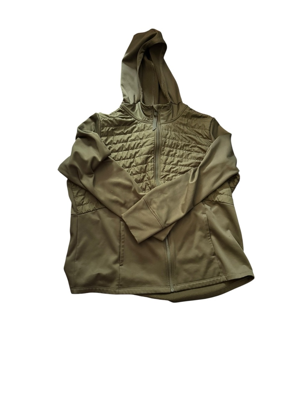 Avia Quilted Hooded Jacket - Olive